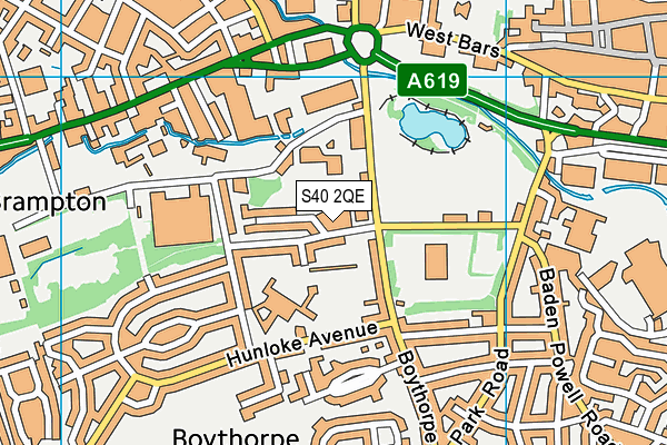 S40 2QE map - OS VectorMap District (Ordnance Survey)