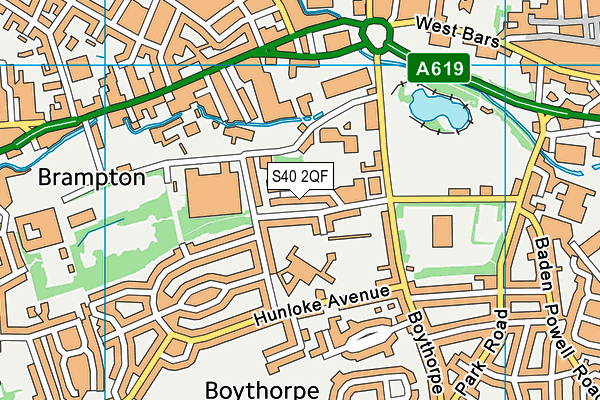 S40 2QF map - OS VectorMap District (Ordnance Survey)