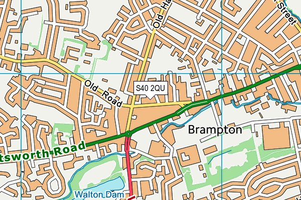 S40 2QU map - OS VectorMap District (Ordnance Survey)