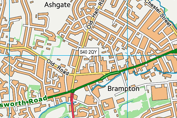 S40 2QY map - OS VectorMap District (Ordnance Survey)