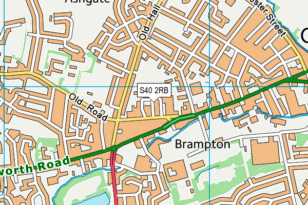 S40 2RB map - OS VectorMap District (Ordnance Survey)