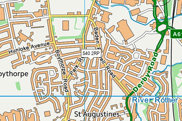S40 2RP map - OS VectorMap District (Ordnance Survey)