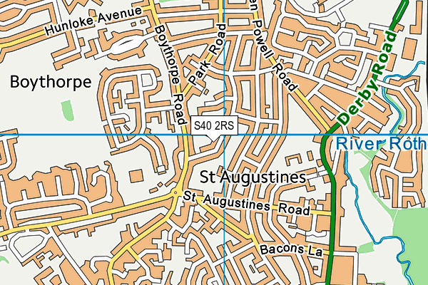 S40 2RS map - OS VectorMap District (Ordnance Survey)