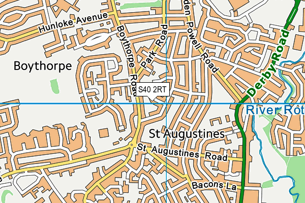 S40 2RT map - OS VectorMap District (Ordnance Survey)