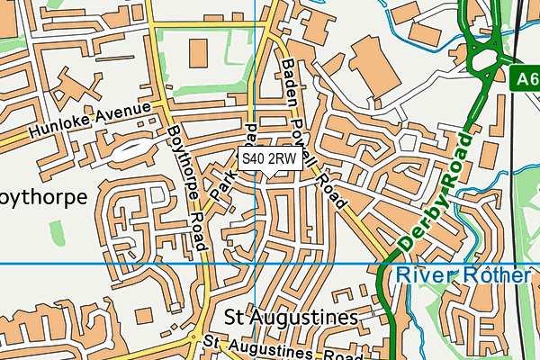 S40 2RW map - OS VectorMap District (Ordnance Survey)