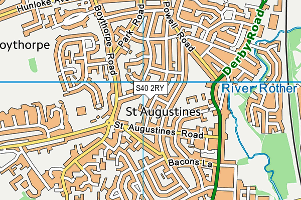 S40 2RY map - OS VectorMap District (Ordnance Survey)