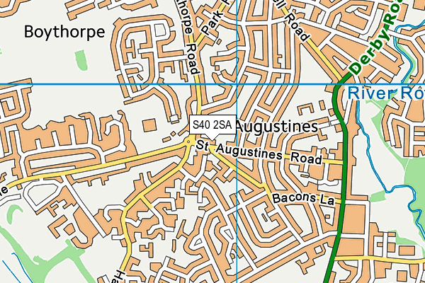 S40 2SA map - OS VectorMap District (Ordnance Survey)