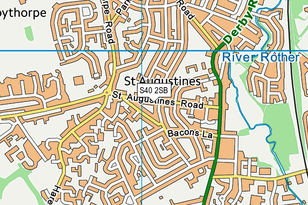 S40 2SB map - OS VectorMap District (Ordnance Survey)