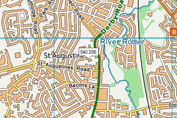 S40 2SE map - OS VectorMap District (Ordnance Survey)