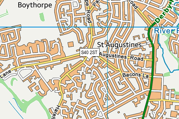 S40 2ST map - OS VectorMap District (Ordnance Survey)