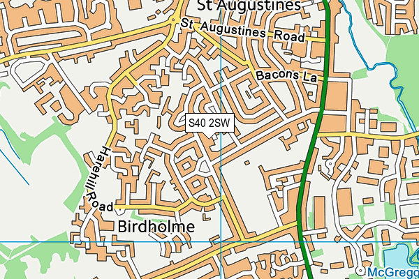 S40 2SW map - OS VectorMap District (Ordnance Survey)