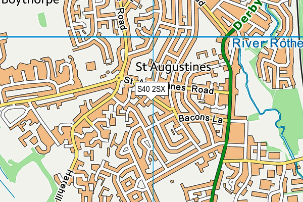 S40 2SX map - OS VectorMap District (Ordnance Survey)