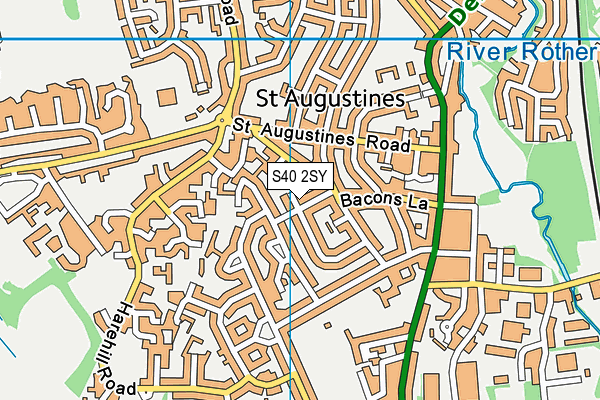 S40 2SY map - OS VectorMap District (Ordnance Survey)