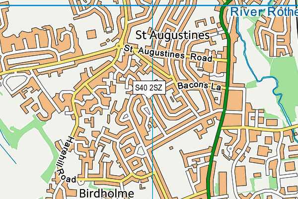 S40 2SZ map - OS VectorMap District (Ordnance Survey)
