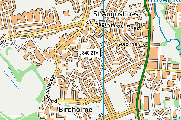 S40 2TA map - OS VectorMap District (Ordnance Survey)