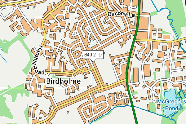 S40 2TD map - OS VectorMap District (Ordnance Survey)