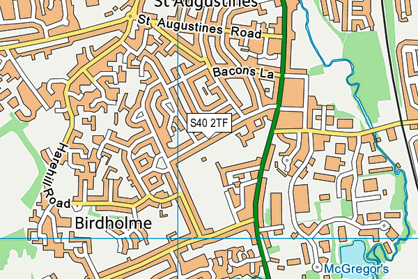 S40 2TF map - OS VectorMap District (Ordnance Survey)