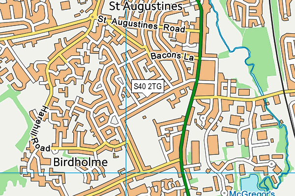 S40 2TG map - OS VectorMap District (Ordnance Survey)