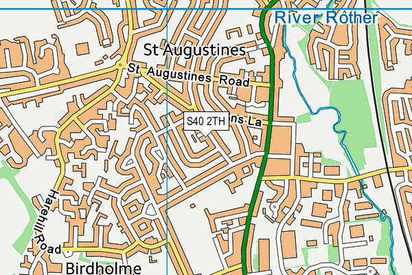 S40 2TH map - OS VectorMap District (Ordnance Survey)