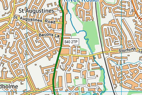 S40 2TP map - OS VectorMap District (Ordnance Survey)