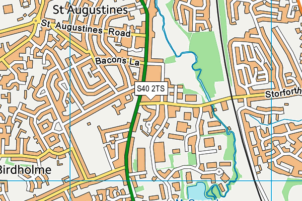 S40 2TS map - OS VectorMap District (Ordnance Survey)