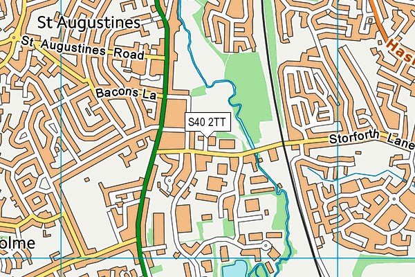 S40 2TT map - OS VectorMap District (Ordnance Survey)