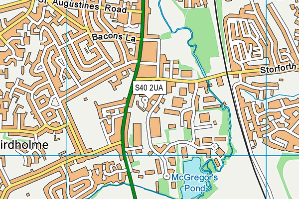S40 2UA map - OS VectorMap District (Ordnance Survey)