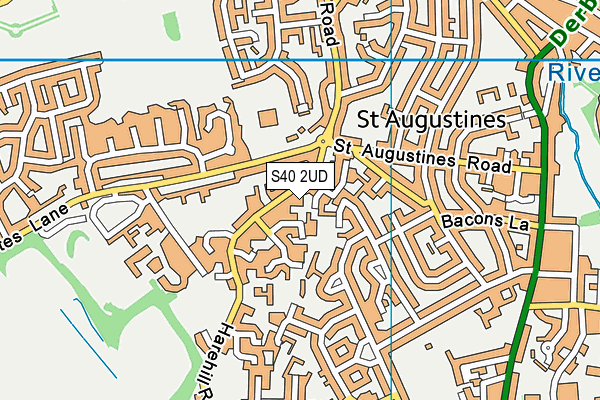 S40 2UD map - OS VectorMap District (Ordnance Survey)
