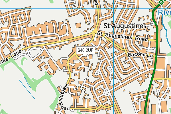 S40 2UF map - OS VectorMap District (Ordnance Survey)