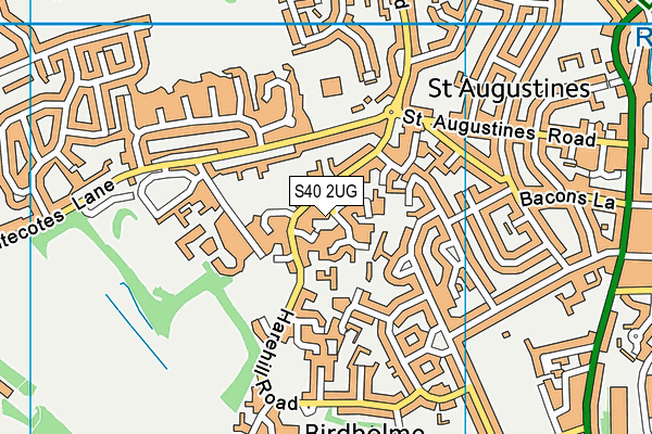 S40 2UG map - OS VectorMap District (Ordnance Survey)