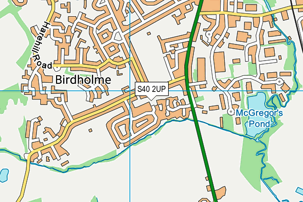 S40 2UP map - OS VectorMap District (Ordnance Survey)