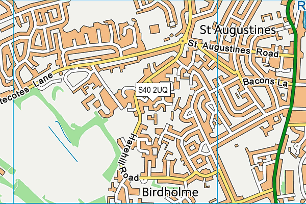 S40 2UQ map - OS VectorMap District (Ordnance Survey)