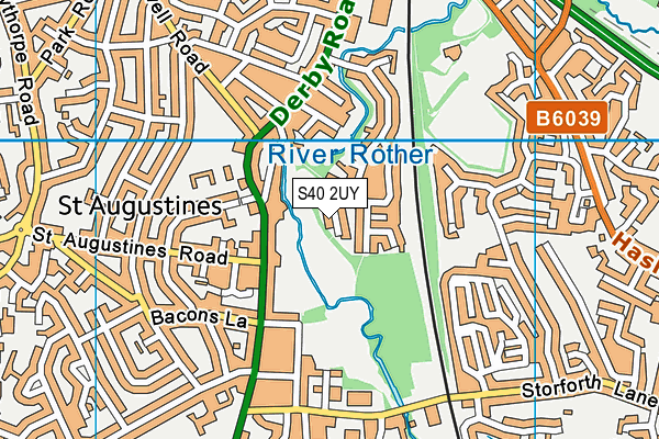 S40 2UY map - OS VectorMap District (Ordnance Survey)