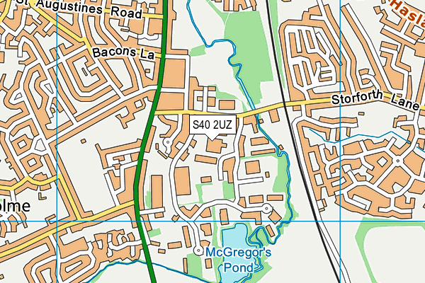 S40 2UZ map - OS VectorMap District (Ordnance Survey)