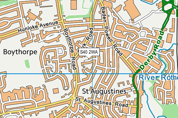 S40 2WA map - OS VectorMap District (Ordnance Survey)
