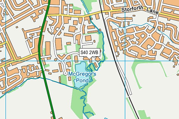 S40 2WB map - OS VectorMap District (Ordnance Survey)