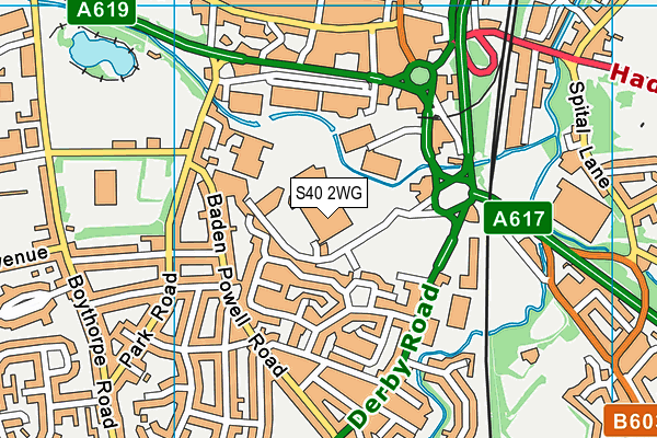Jd Gyms (Chesterfield) map (S40 2WG) - OS VectorMap District (Ordnance Survey)