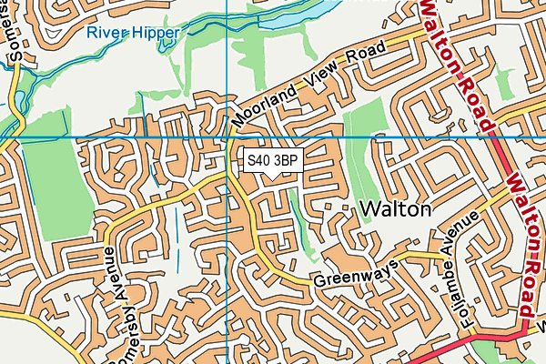 S40 3BP map - OS VectorMap District (Ordnance Survey)