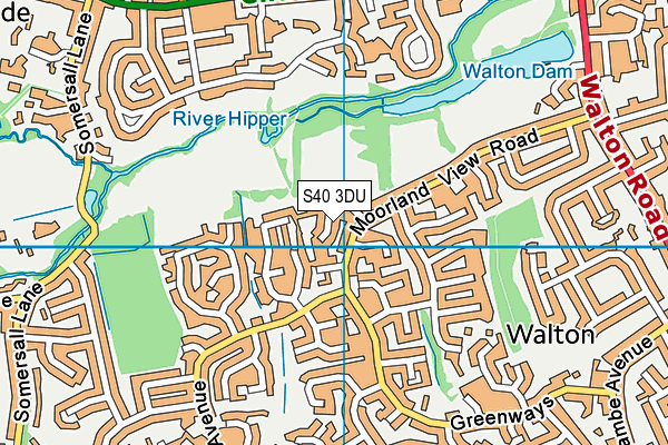 S40 3DU map - OS VectorMap District (Ordnance Survey)