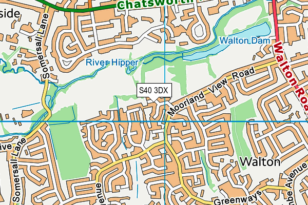 S40 3DX map - OS VectorMap District (Ordnance Survey)