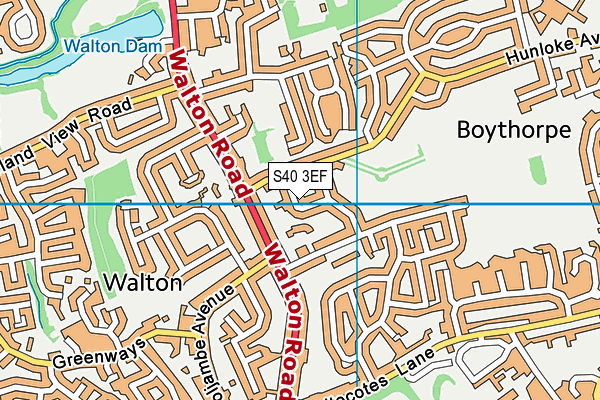S40 3EF map - OS VectorMap District (Ordnance Survey)
