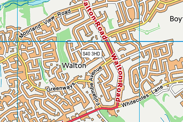 S40 3HD map - OS VectorMap District (Ordnance Survey)