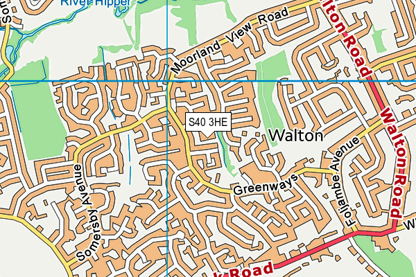 S40 3HE map - OS VectorMap District (Ordnance Survey)