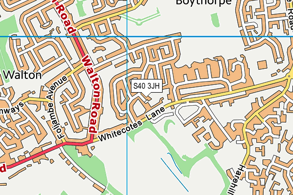 S40 3JH map - OS VectorMap District (Ordnance Survey)