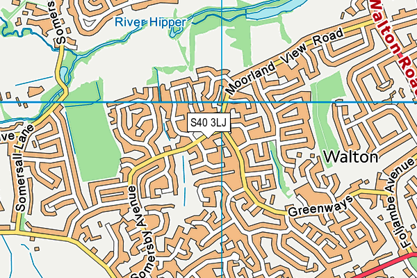 S40 3LJ map - OS VectorMap District (Ordnance Survey)