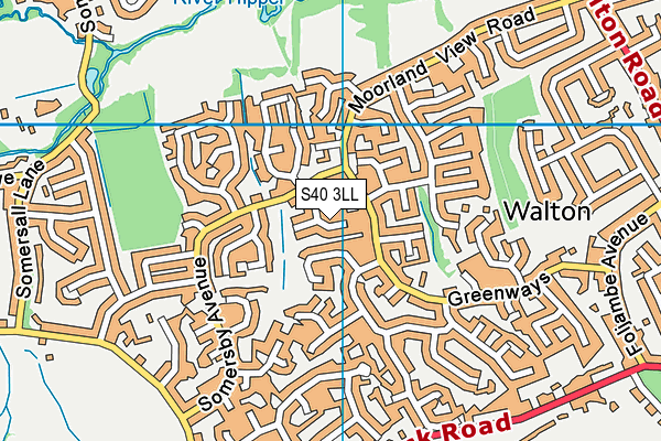 S40 3LL map - OS VectorMap District (Ordnance Survey)