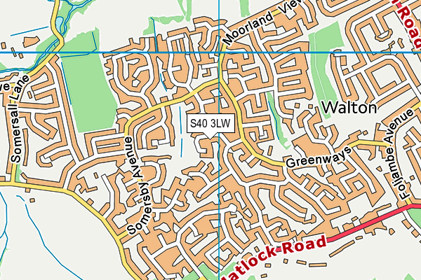 S40 3LW map - OS VectorMap District (Ordnance Survey)