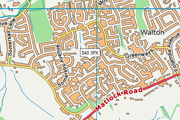 S40 3PX map - OS VectorMap District (Ordnance Survey)