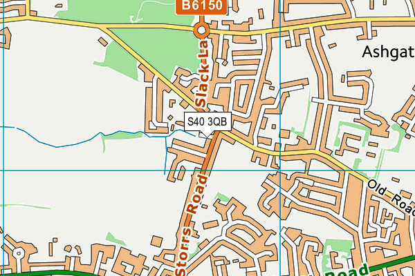 S40 3QB map - OS VectorMap District (Ordnance Survey)