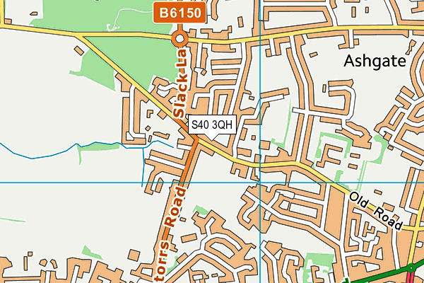 S40 3QH map - OS VectorMap District (Ordnance Survey)